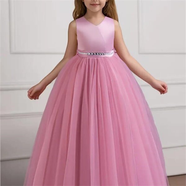 Vestido Gasa Falda Larga de Niña TQE003