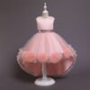 Vestido Falda Larga de Niña con Flor de Gasa TQE005