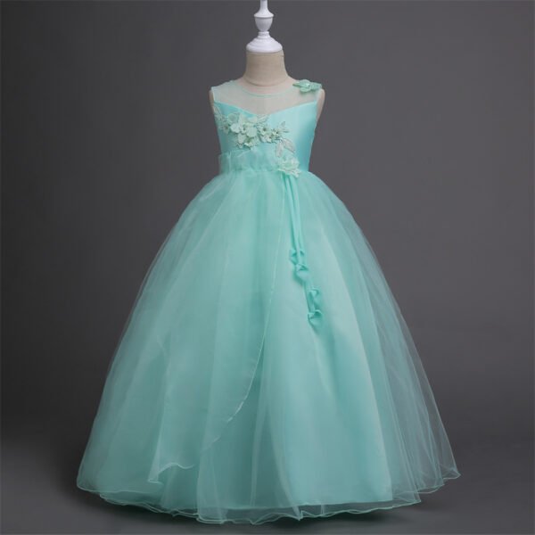 Vestidos de Niñas TQE006-6 Vestido Princesa de Gasa Larga a Suelo para Primera Comunion TQE006