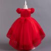 Vestido Falda Larga de Niña con Detalle Flor Rosa TQE007