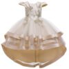 Elegante Falda Hasta Suelo Vestido Niña con Mangas Voladoras TQE009