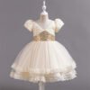 Elegante Vestido Niña con Mangas Abullonadas TQE010