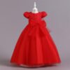Flor Vestido Falda Larga de Niña con Mangas Abullonadas TQE012