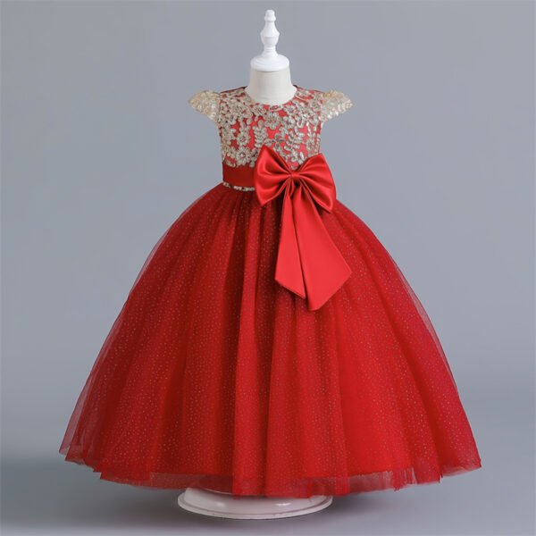 Vestido Niña Falda de Gasa con Mangas Voladoras TQE013