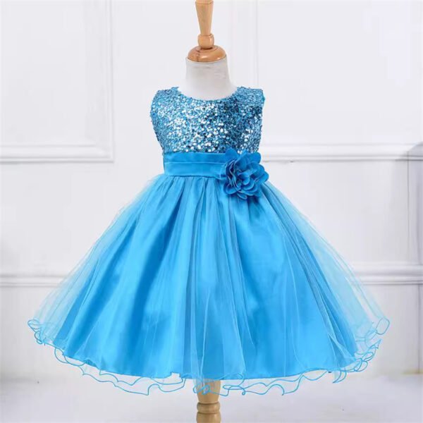Vestidos de Niñas TQE014-3 Nueva Tela Vestido Niña para Bautizo TQE014