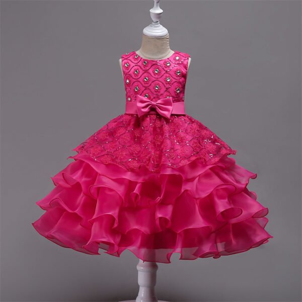 Brillante Piedras Vestido Niña para Bautizo TQE017