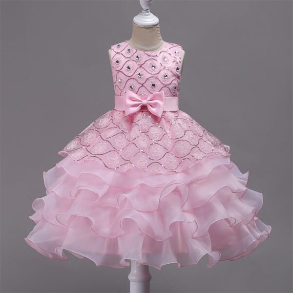 Brillante Piedras Vestido Niña para Bautizo TQE017