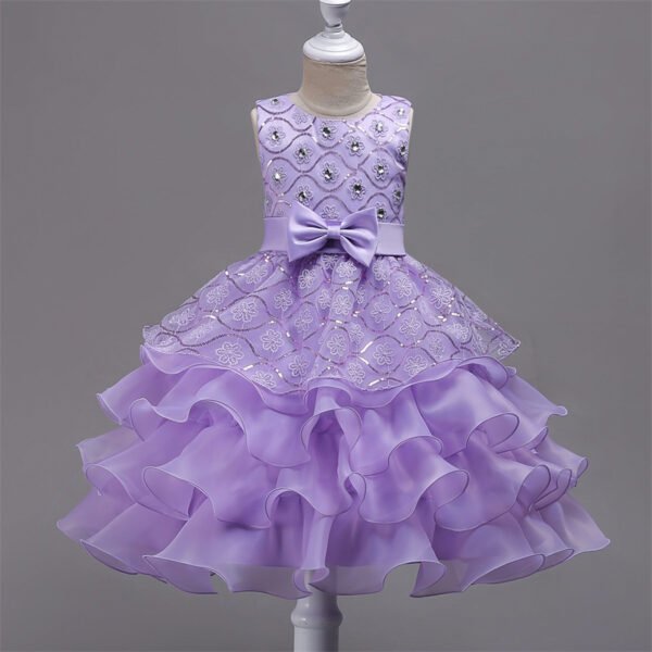 Brillante Piedras Vestido Niña para Bautizo TQE017