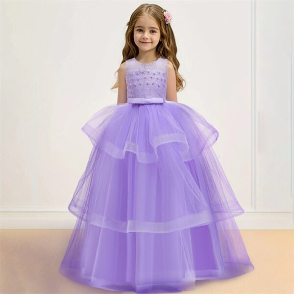Elegante Vestido Falda Larga de Niña TQE019
