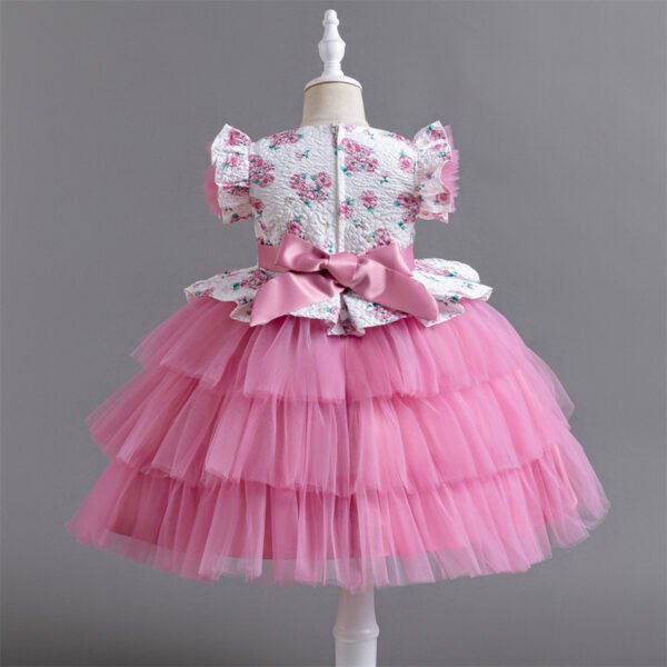 Nueva Tela Estampado Flores Vestido Niña TQE021