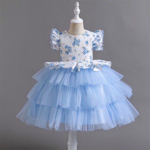 Nueva Tela Estampado Flores Vestido Niña TQE021