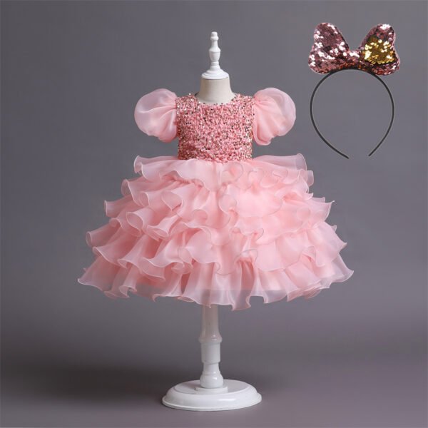 Tutu Vestido Niña Con Mangas Abullonadas TQE022