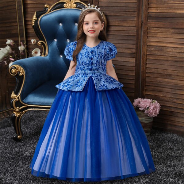 Estilo Traje Vestido Niña Falda Larga TQE023