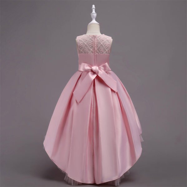 Vestidos de Niñas TQE025-2 Vestido Falda de Raso Hasta Suelo de Niña TQE025