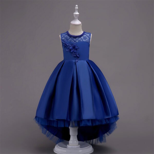 Vestidos de Niñas TQE025-3 Vestido Falda de Raso Hasta Suelo de Niña TQE025