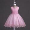 Bordo Encaje Vestido Niña para Bautizo TQE026