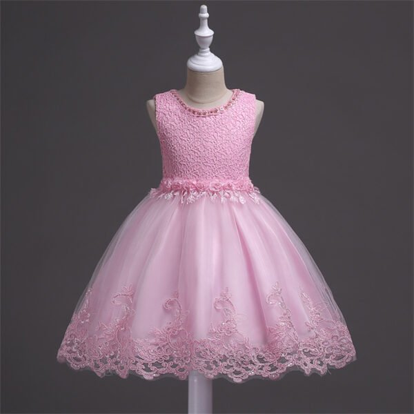 Bordo Encaje Vestido Niña para Bautizo TQE026