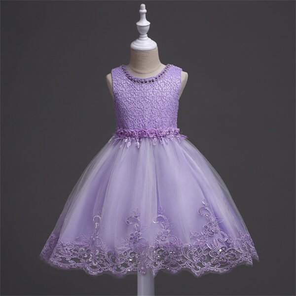 Bordo Encaje Vestido Niña para Bautizo TQE026