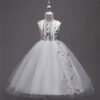Elegante Bordados de Flores Vestido Falda Larga de Niña TQE028