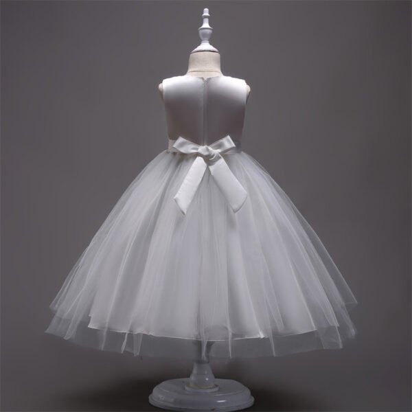 Elegante Bordados de Flores Vestido Falda Larga de Niña TQE028