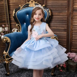Clasico Estilo Flor Vestido Falda de Niña TQE030
