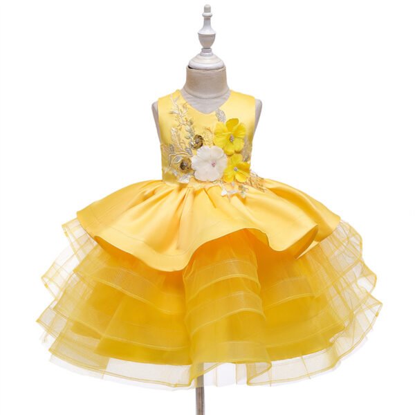 Clasico Estilo Flor Vestido Falda de Niña TQE030