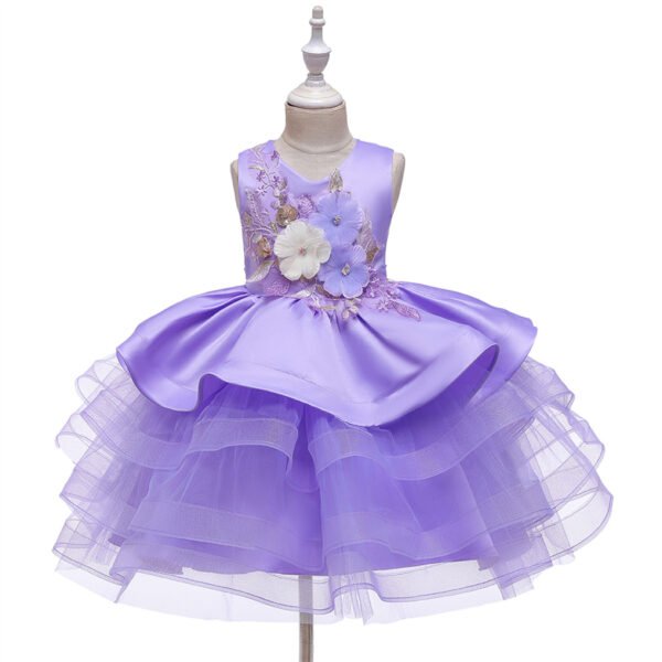 Clasico Estilo Flor Vestido Falda de Niña TQE030