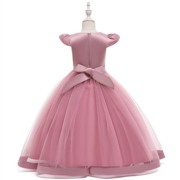 Vestidos de Niñas TQE032-2 Vestido Niña Falda Larga Bordado de Encaje TQE032