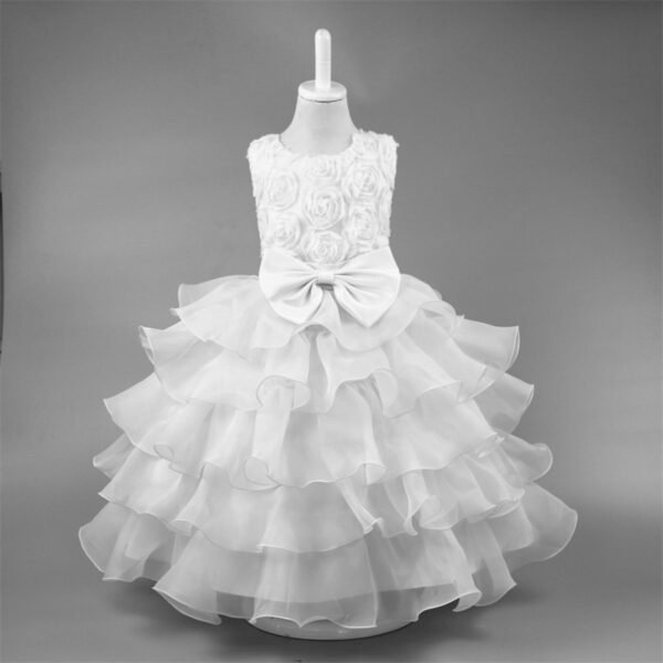 Vestidos de Niñas TQE033-1 Rose Tutu Vestido Niña para Bautizo TQE033