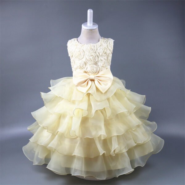Vestidos de Niñas TQE033-10 Rose Tutu Vestido Niña para Bautizo TQE033