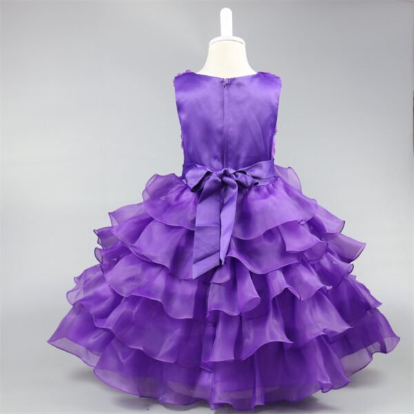 Vestidos de Niñas TQE033-3 Rose Tutu Vestido Niña para Bautizo TQE033