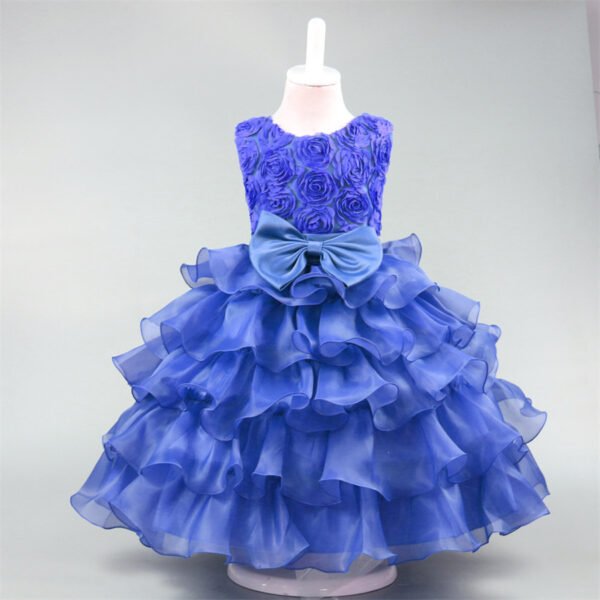 Vestidos de Niñas TQE033-5 Rose Tutu Vestido Niña para Bautizo TQE033