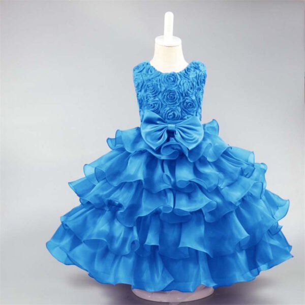 Vestidos de Niñas TQE033-8 Rose Tutu Vestido Niña para Bautizo TQE033