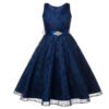 Encaje Vestido Flada Larga de Niña TQE034