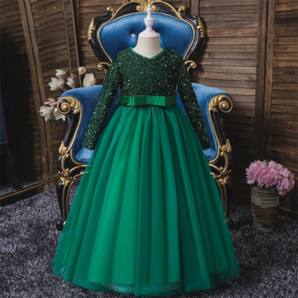 Falda Larga Lentejuelas Vestido Niña TQE036