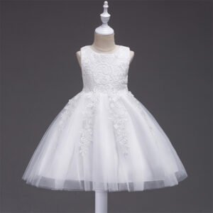 Encaje de Flor Vestido Falda de Niña para BautizoTQE037