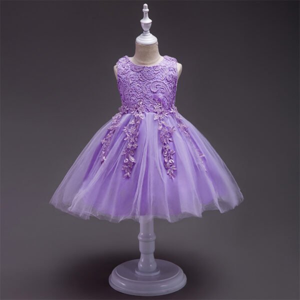 Encaje de Flor Vestido Falda de Niña para BautizoTQE037