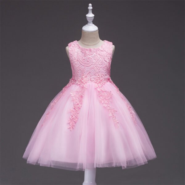 Encaje de Flor Vestido Falda de Niña para BautizoTQE037
