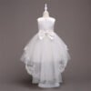 Vestido Niña Con Bordo de Encaje Falda Hasta Suelo para Bautizo TQE038