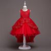 Vestido Niña Con Bordo de Encaje Falda Hasta Suelo para Bautizo TQE038