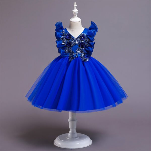 Elegante Vestido Niña Mangas Voladoras TQE039