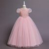 Lentejuelas Vestido Falda Larga de Niña con Mangas Abullonadas TQE040
