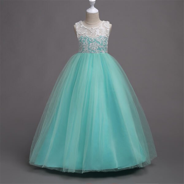 Vestidos de Niñas TQE041-2 Encaje Vestido Falda Larga de Niña TQE041