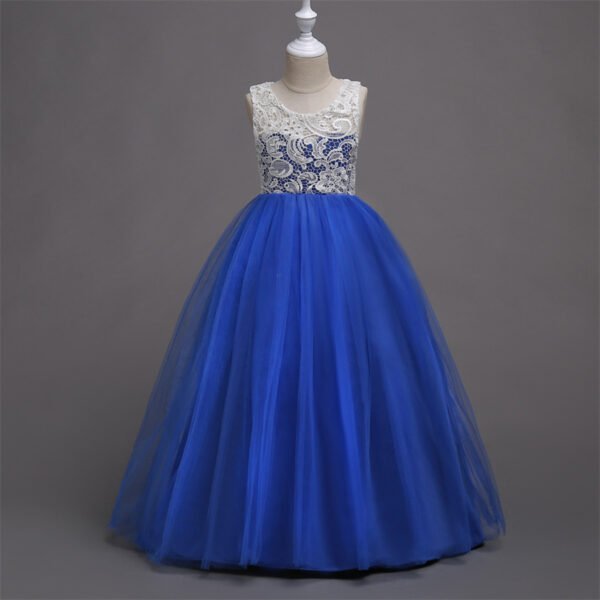 Vestidos de Niñas TQE041-3 Encaje Vestido Falda Larga de Niña TQE041