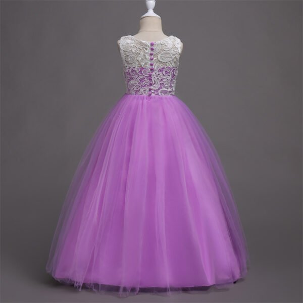 Vestidos de Niñas TQE041-8 Encaje Vestido Falda Larga de Niña TQE041
