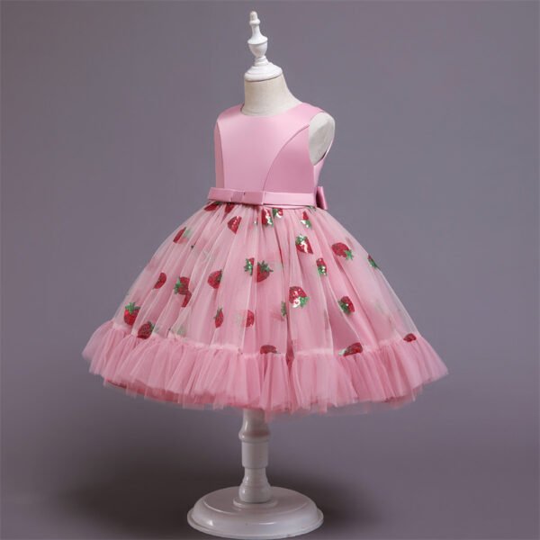 Bordados de Fresa Amable Vestido Niña TQE044