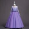 Vestido Falda Larga con Mandas Largas de Encaje para Primera Comunion TQE045