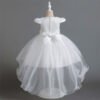 Vestido Falda de Niña con Flores Deccorados en Agata para Bautizo TQE046