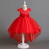 Vestido Falda de Niña con Flores Deccorados en Agata para Bautizo TQE046