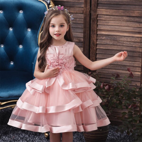 Vestido Falda de Niña Encima con Bordados Especiales TQE047